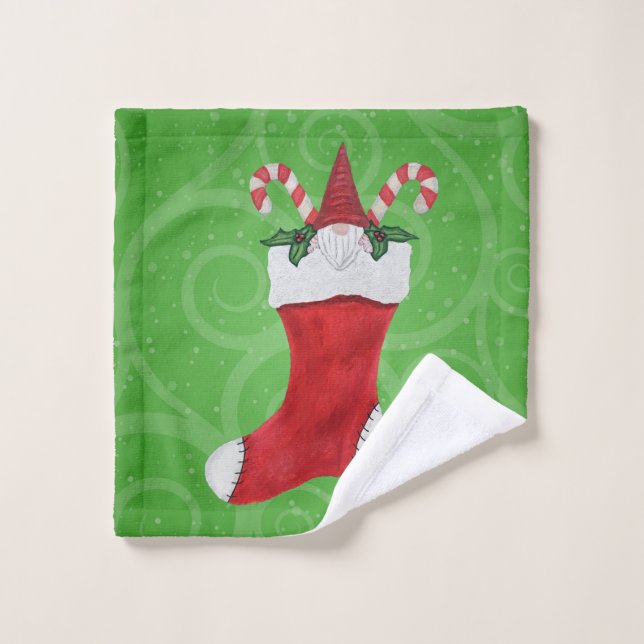 Gnome hérissée à Noël Stocker des perruques sangla (Gant de toilette)