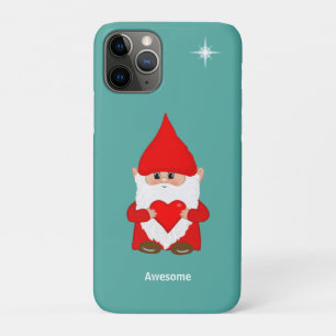 Gnome heureux avec cœur sur étui teal Case-Mate po