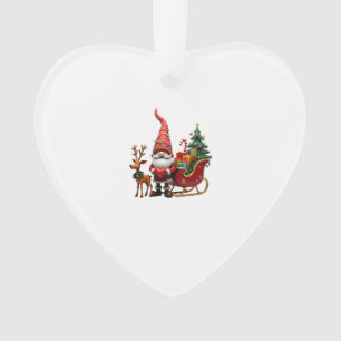 Gnome Lumière de Noël Père Noël Traîneau Élevé