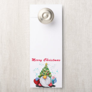Gnome mignonne avec cadeau Affichette de porte de