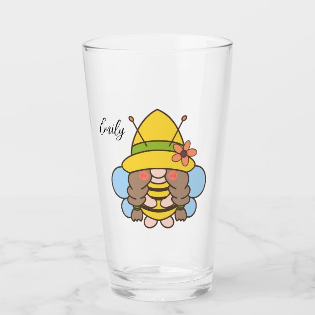 Gnome mignonne avec verre de tournesol (Devant)