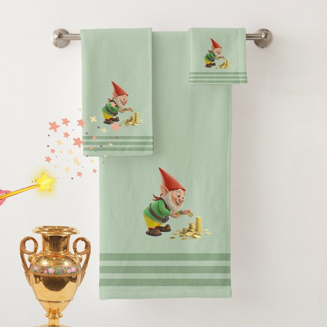 Gnome & Or, Trois Bandes sur Vert Laurier Clair  (Créateur téléchargé)