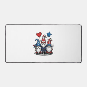 Gnome Patriotique Gravure Vintage Design Vectoriel