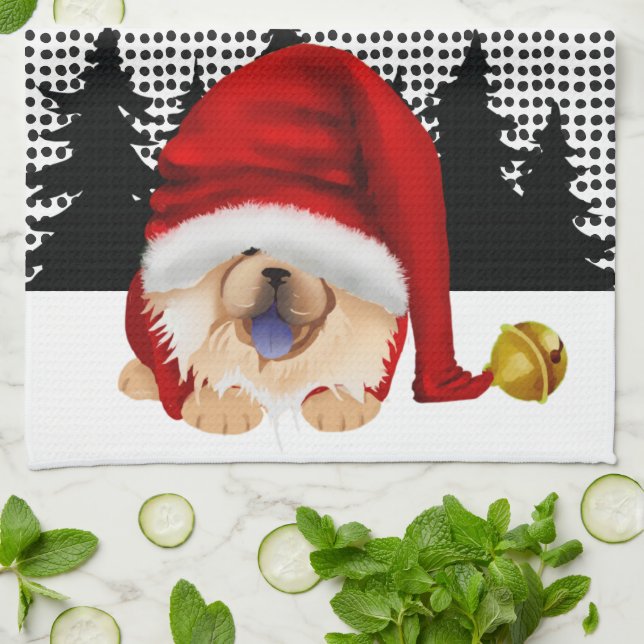 GNOME POUR LES CHOWLIDAYS   SERVIETTE DE CUISINE R (Plié)