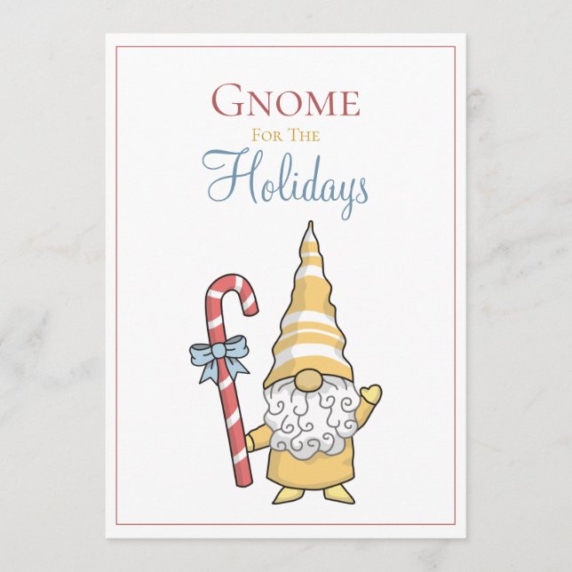 Gnome Pour Les Fêtes Carte Festive De Noël (Devant)