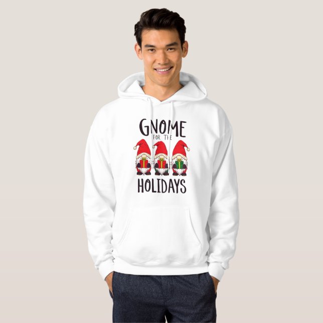 Gnome pour les vacances Sweat à capuche de Noël (Devant entier)