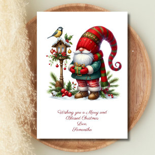 Gnome Santa Claus Carte de Noël d'hiver