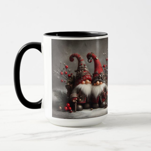 Gnome SteamPunk Christmas Coffee Mug Cup (Gauche)