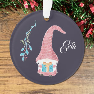 Gnome suédois rouge avec un ornement