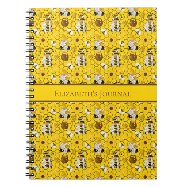 Gnome Yellow Sunflower Bees Honey Journal Carnet (Devant)