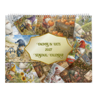 Gnomes à Chapeaux 2027 Calendrier d'Art Populaire
