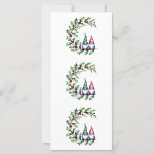 Gnomes D'Aquarelle De Noël Assis Sur Holly Twig