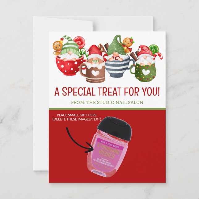 Gnomes de Noël, Cartes cadeaux personnalisées de c (Devant)