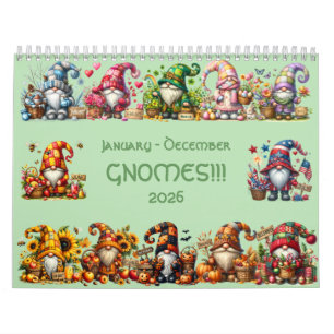 Gnomes mignons en Casquette 2026 Calendrier - Ador