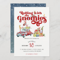 Gnomes mignons | Invitation à la fête de Noël