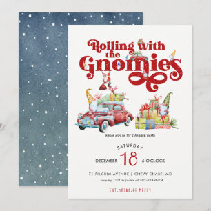 Gnomes mignons   Invitation à la fête de Noël