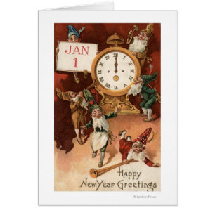 Gnomes Partying autour d'une horloge