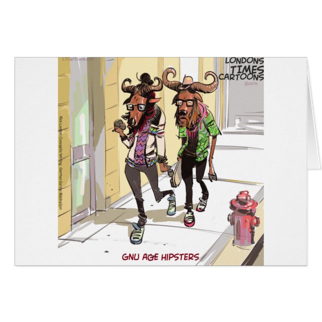 Gnu Âge Hipsters Drôle (Devant horizontal)