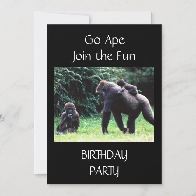 **GO APE** ANNIVERSAIRE INVITATION DU PARTI (Devant)