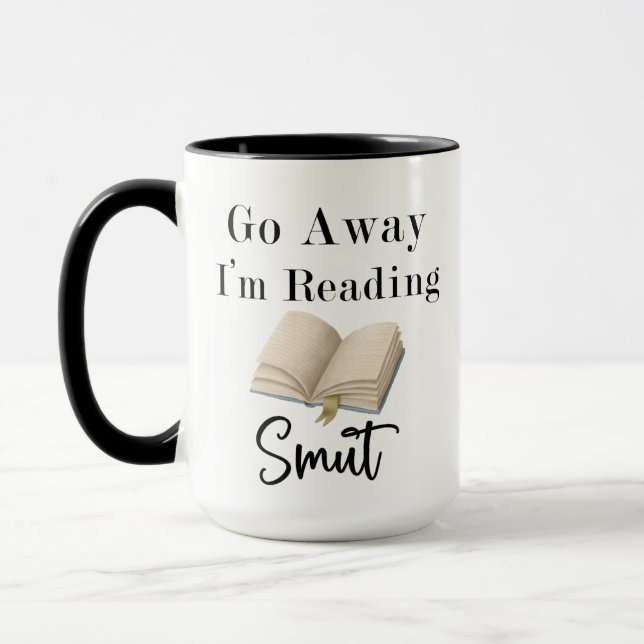Go Away Je lis Smut 15oz Coffee Mug (Gauche)