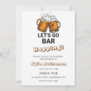 Go Bar Hopping Anniversaire Invitation de fête