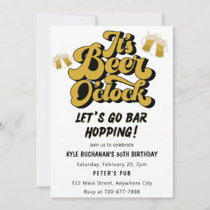 Go Bar Hopping Anniversaire Invitation de fête