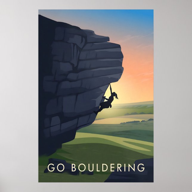 Go Bouldering Travel Poster (Devant)