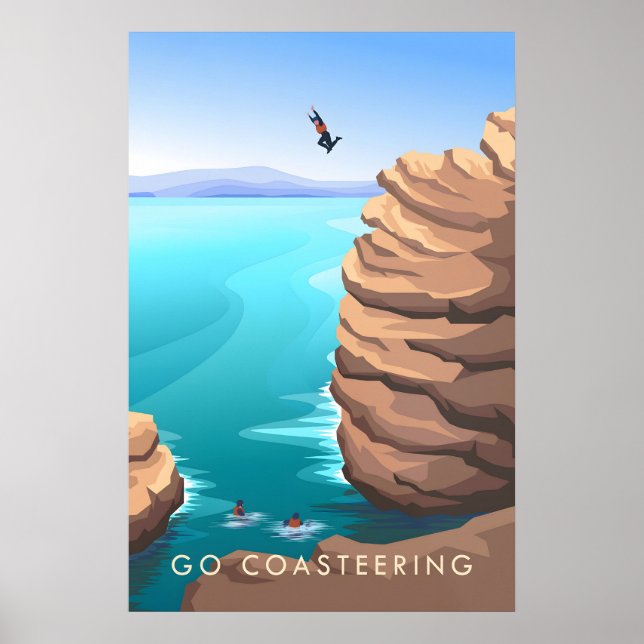 Go Coasteering Travel Poster (Devant)