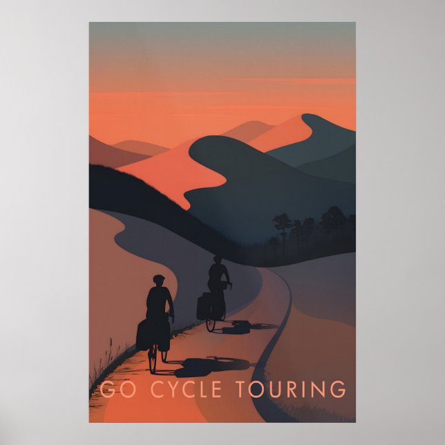 Go Cycle Touring Travel Poster (Devant)