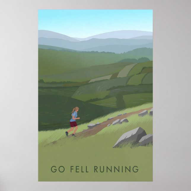 Go Fell Running Travel Poster (Devant)