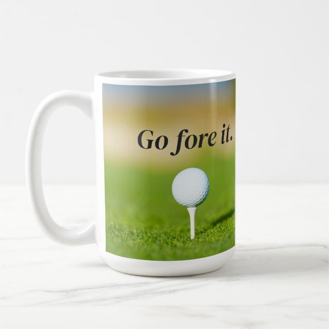 Go Fore It Golf Game Citation Café Mug (Gauche)