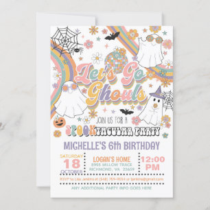 Go Ghouls Invitation d'anniversaire - Fille (Blanc