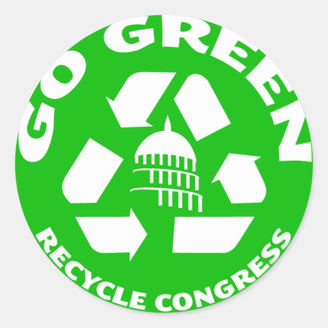Go Green, Recycle Congress - Stickers (Devant)