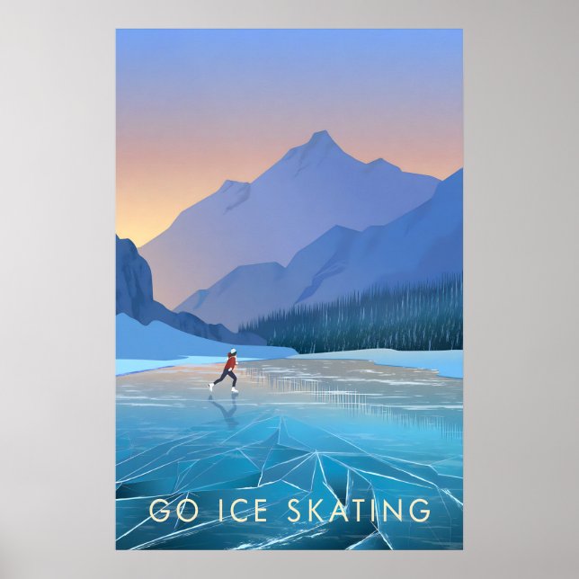 Go Ice Skating Travel Poster (Devant)