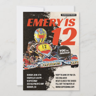 Go Kart Anniversaire Fête Invitation