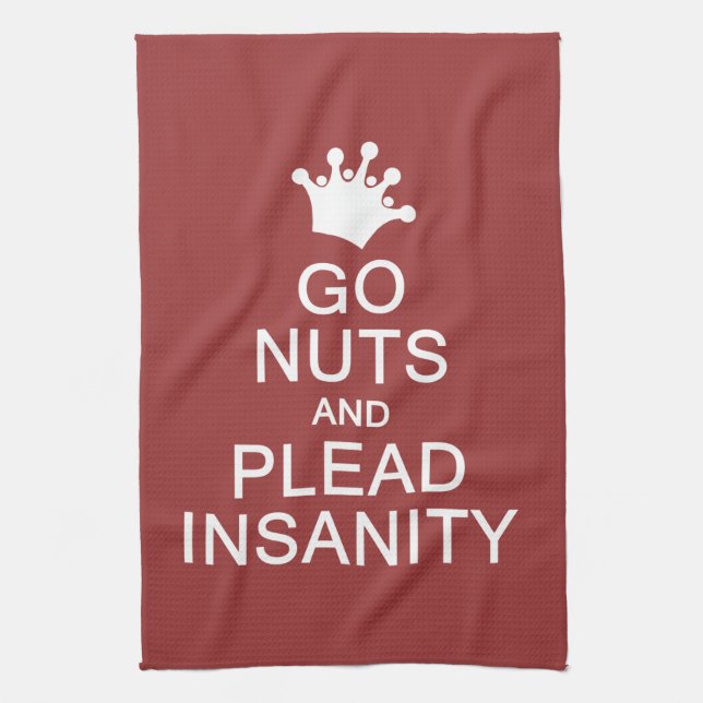 GO NUTS serviette de cuisine couleur personnalisée (Vertical)