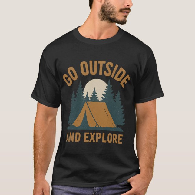 Go Outside & Explore Tee – Hiking & Camping tShirt (Devant)