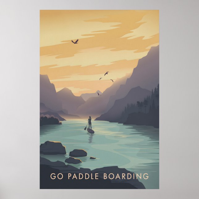 Go Paddleboarding Travel Poster (Devant)