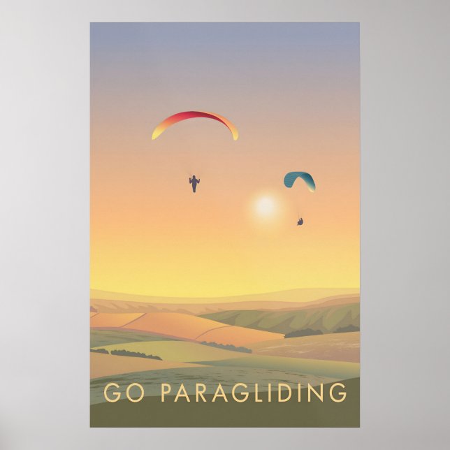 Go Paragliding Travel Poster (Devant)
