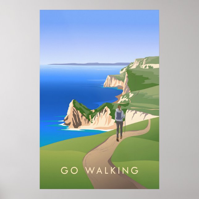 Go Walking Travel Poster (Devant)