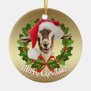 GOAT Toggenburg Enfant Père Noël Ornement de Noël