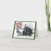 Gobble All Way, drôle de carte de Noël de dinde