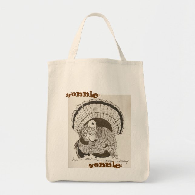 Gobble Gobble Turkey Tote Bag (Devant)