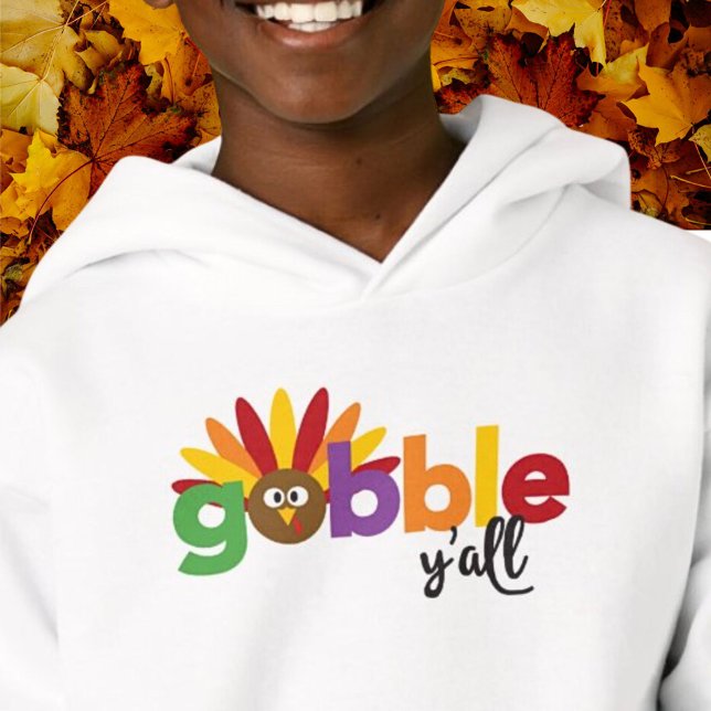Gobble Yall Funny Jour d'Action de grâce Coloré Tu (Kids Gobble Y'all Funny Thanksgiving Day Colorful Turkey Shirt)