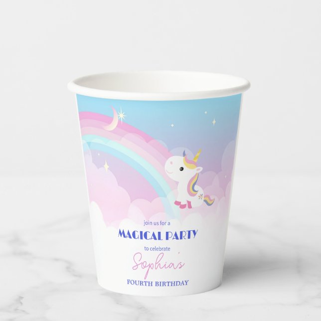 Gobelet d'anniversaire Licorne Magique (Recto)
