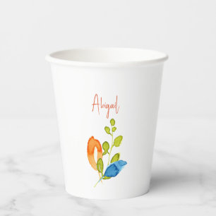 Gobelet de douche personnalisé botanique aquarelle