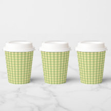 Gobelet en papier à motif gingham été citron