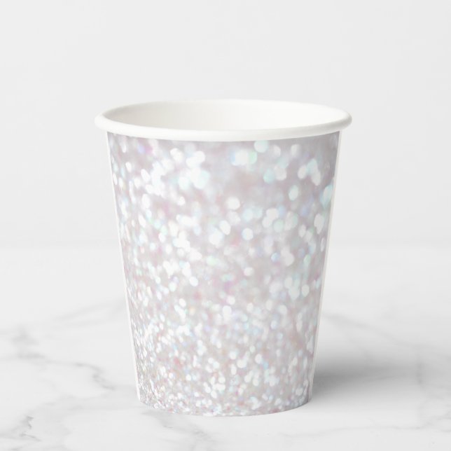 Gobelet en papier à paillettes blanches (Recto)