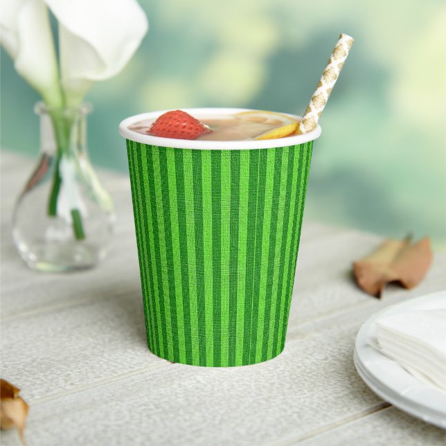 Gobelet en papier à rayure verte (Insitu)