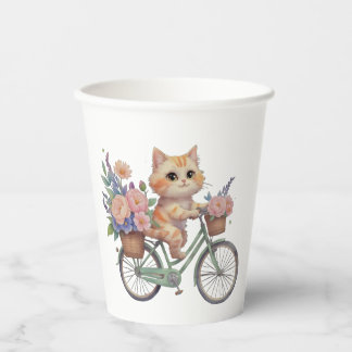 Gobelet en papier Chat Mignon – Déco de vélo flora